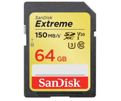 Karta pamięci Sandisk 64GB SDXC Extreme zapis 60MB/s odczyt 150MB/s